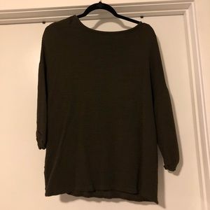 Zara Moss Green 3/4 Sleeve Top